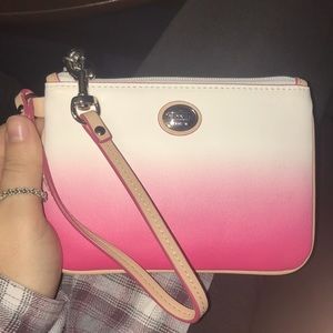 Coach Pink ombre clutch bag